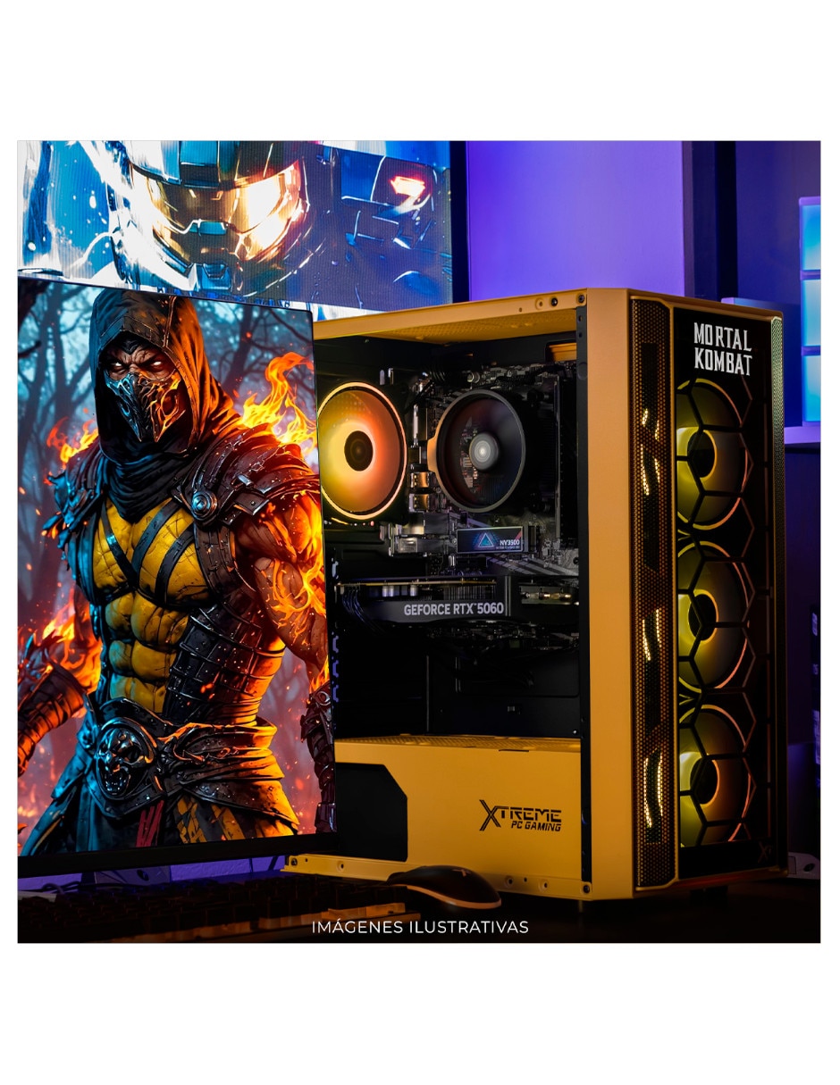 Computadora gamer 27 pulgadas full hd amd ryzen 7 nvidia geforce rtx 5060 16 gb ram 1 tb ssd 10