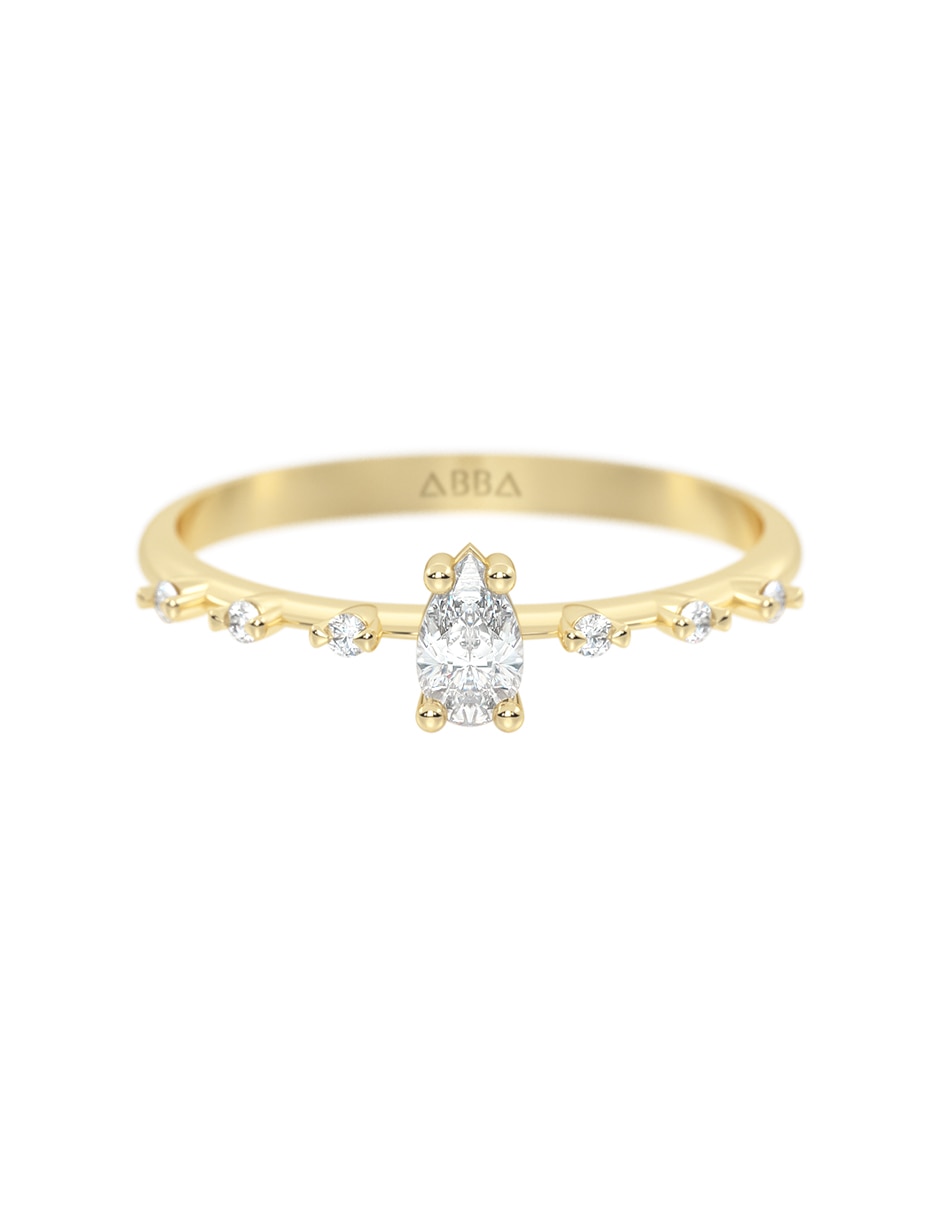 Anillo 10 k de oro zirconia brillante Anillo 10 k de oro zirconia brillante