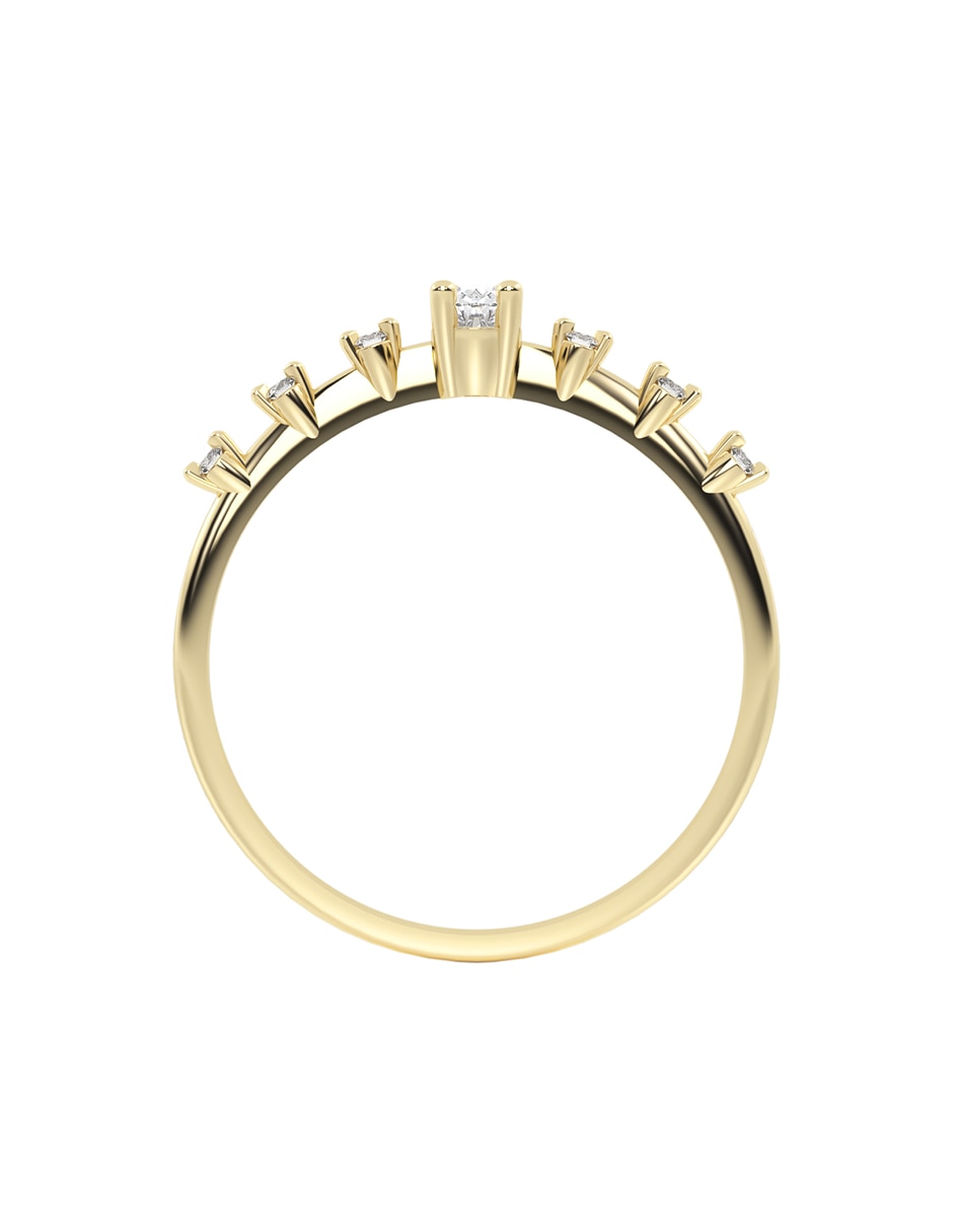 Anillo 10 k de oro zirconia brillante 3
