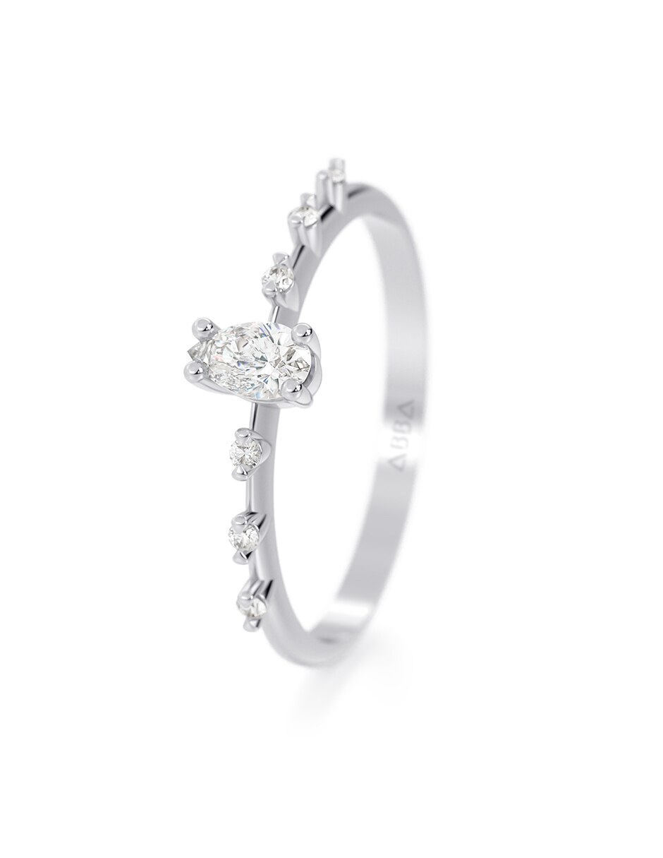 Anillo 10 k de oro zirconia brillante 4