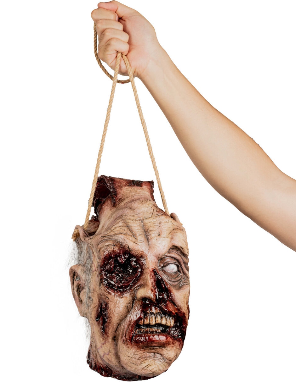 Colgante para disfraz de cabeza de zombie 4