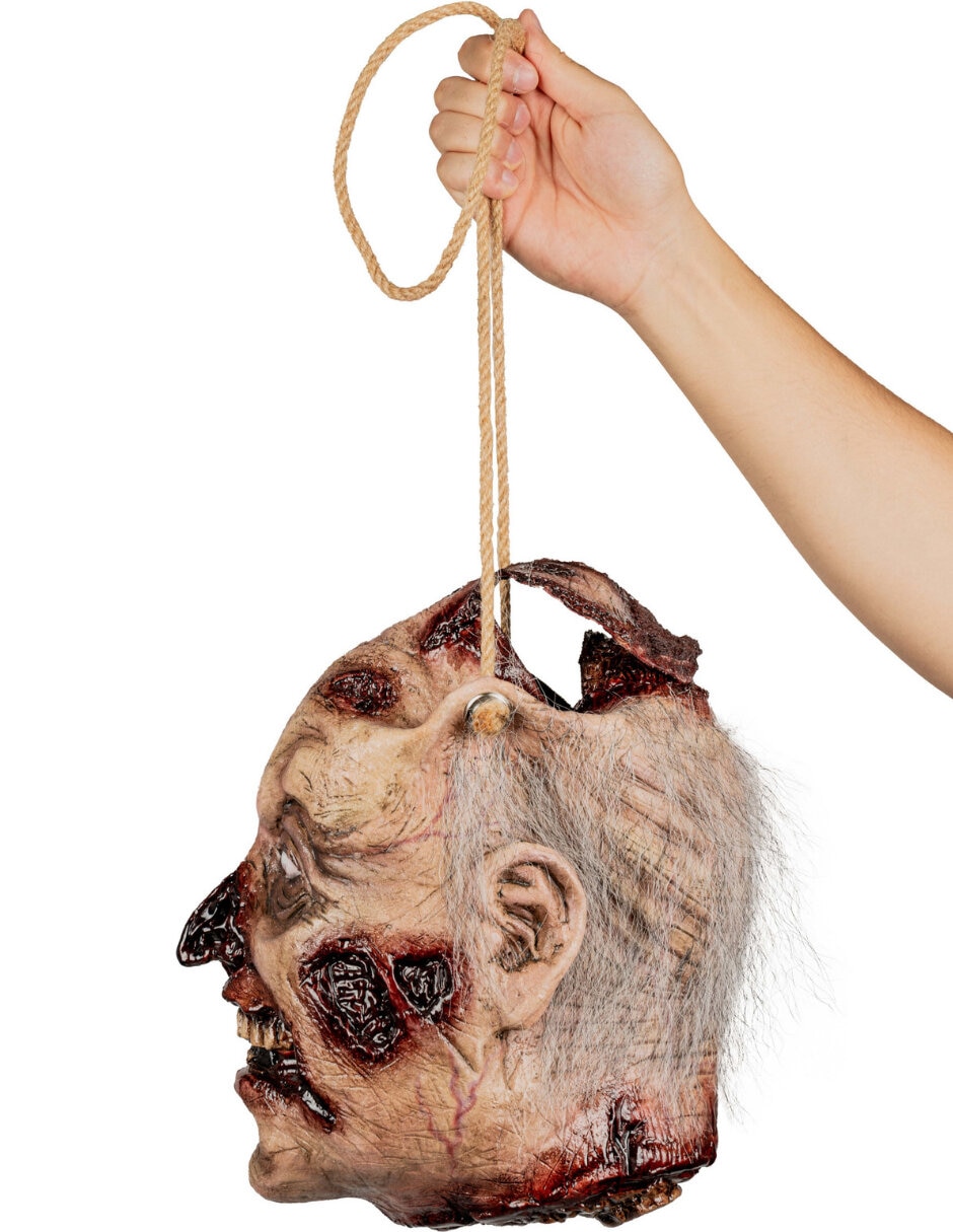 Colgante para disfraz de cabeza de zombie 5