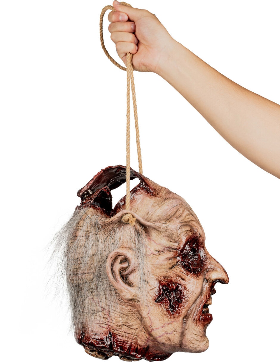 Colgante para disfraz de cabeza de zombie 7