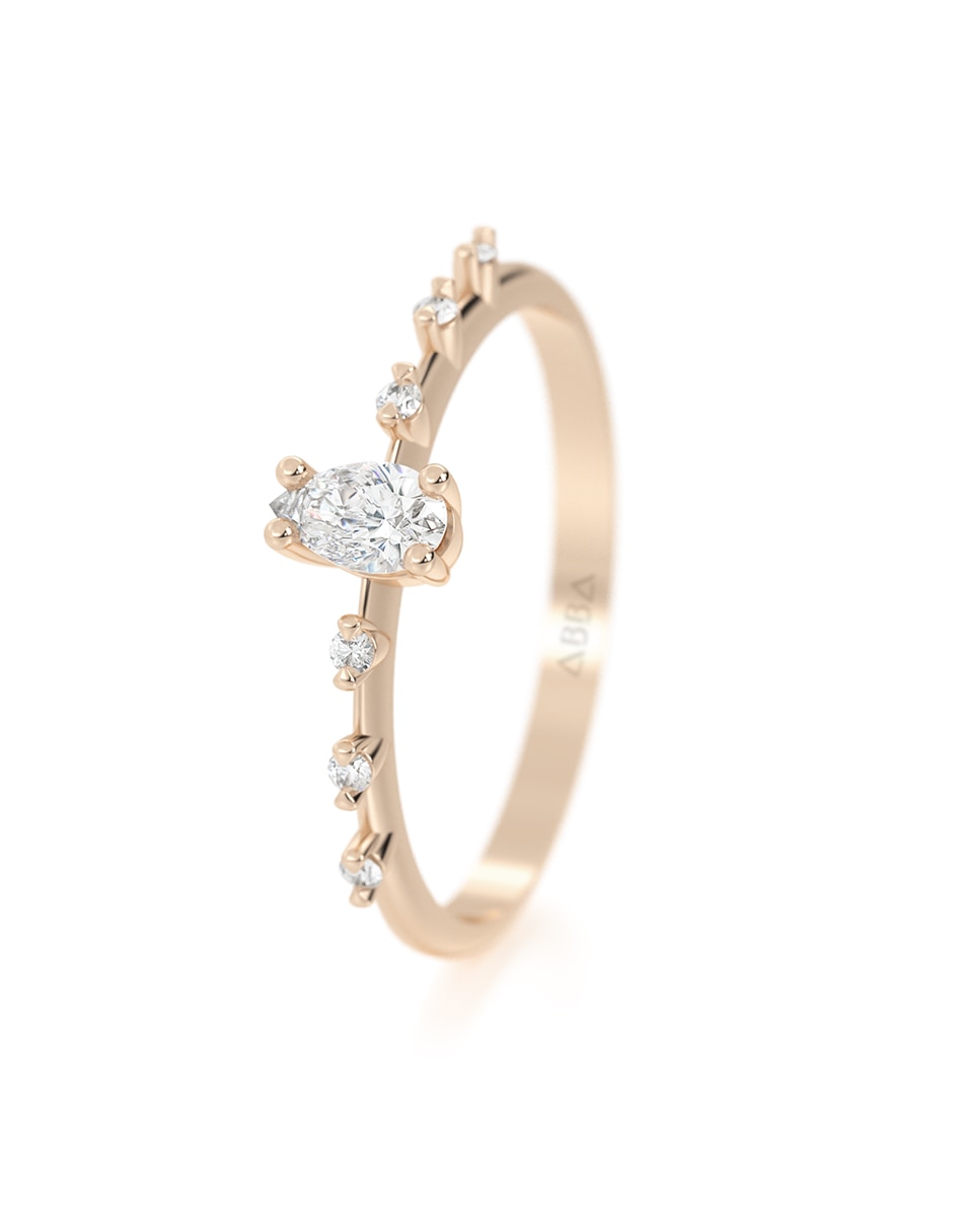 Anillo 10 k de oro zirconia brillante 4
