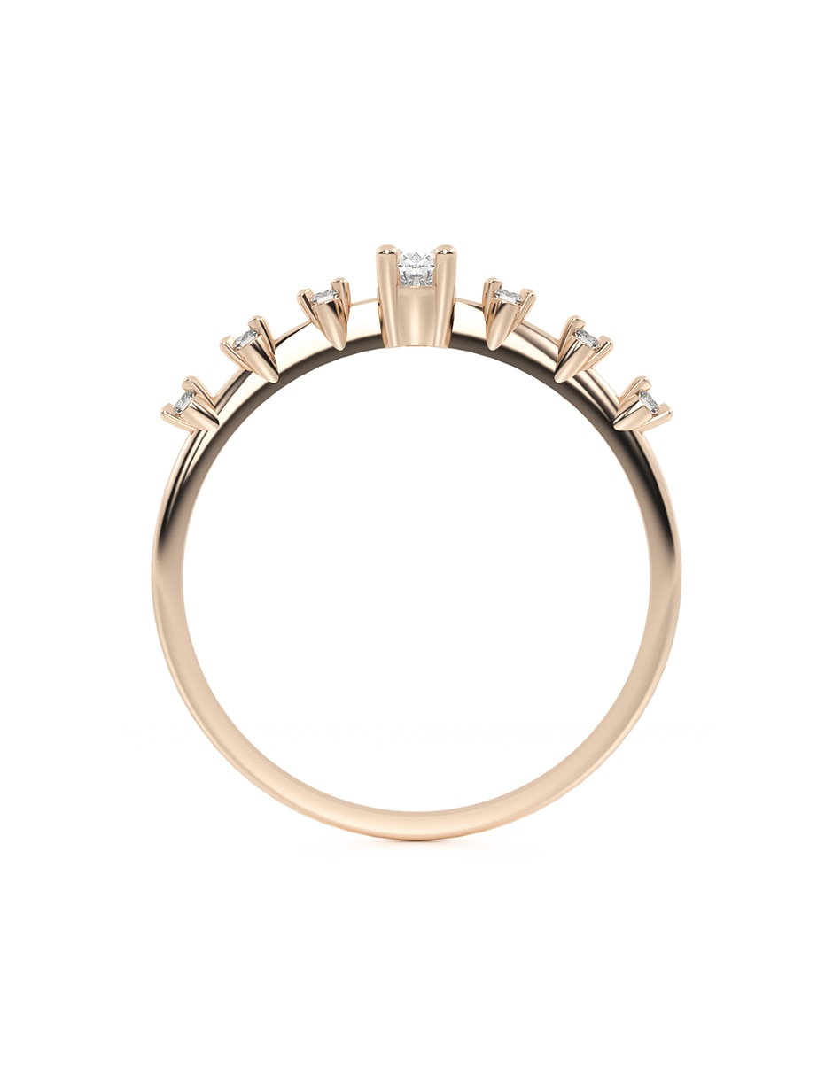 Anillo 10 k de oro zirconia brillante 5