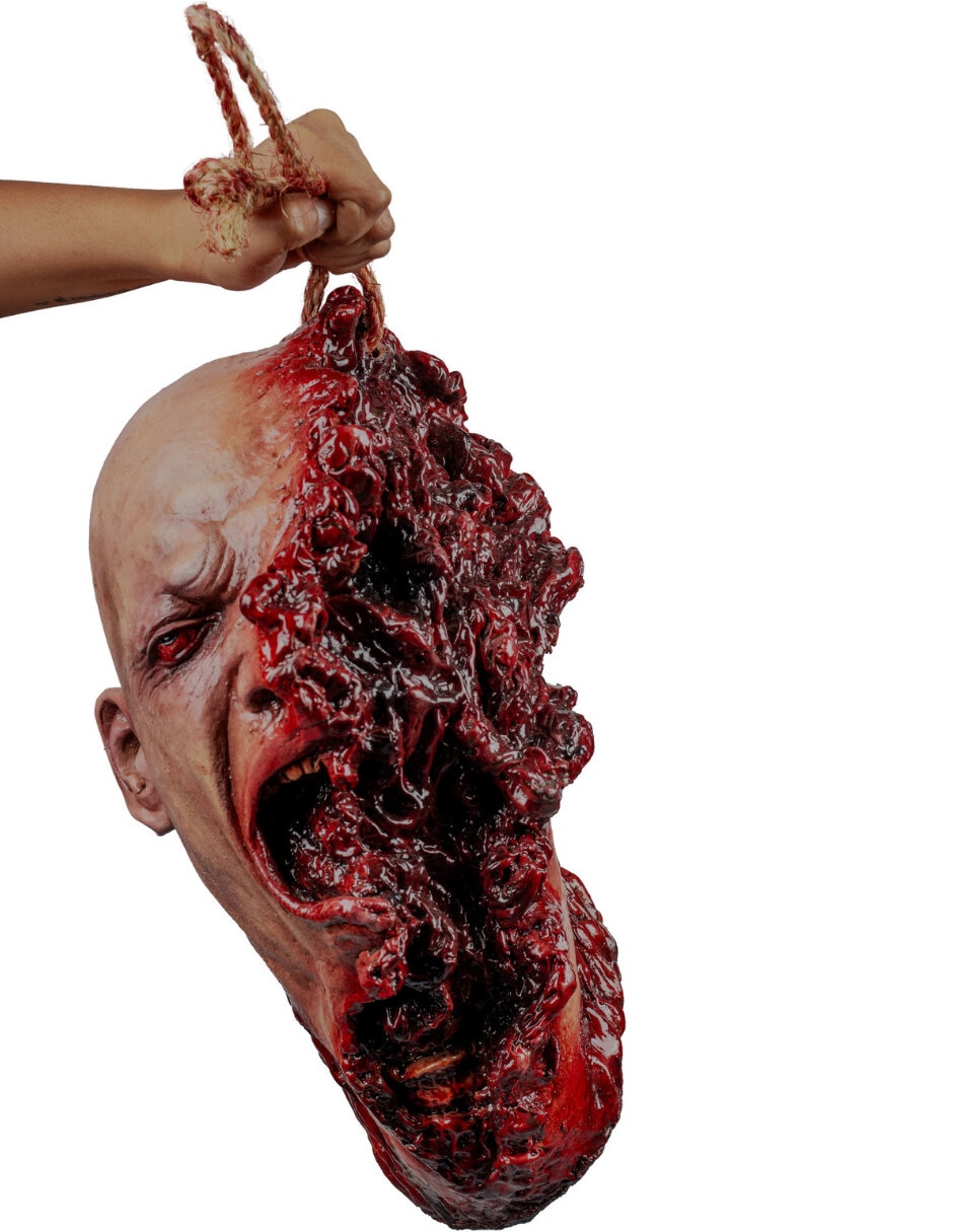 Figura decorativa de cabeza halloween adorno gore