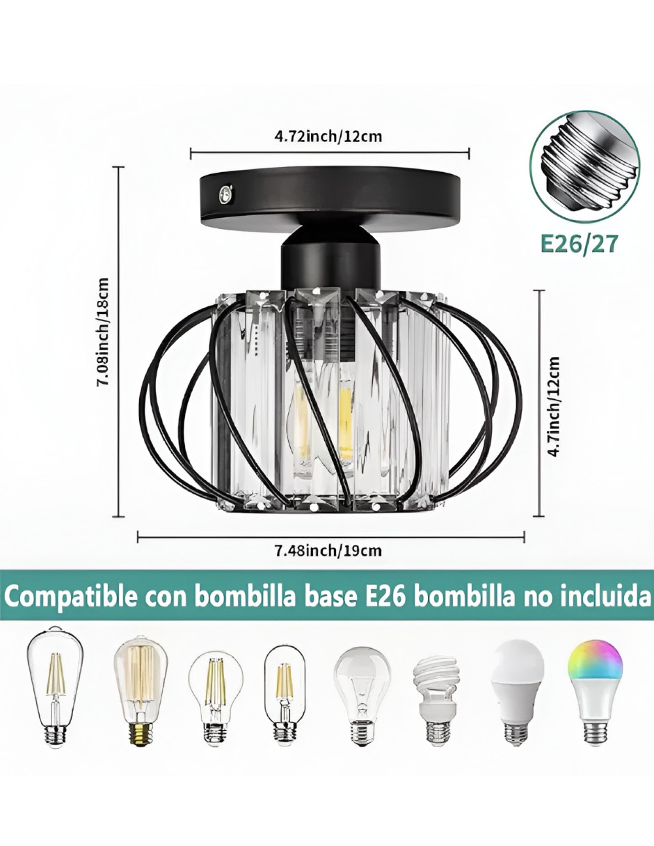 Lampara colgante incandescente y led 3