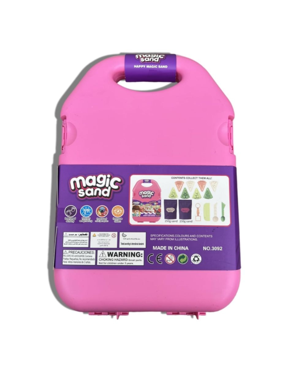 Calmito Arena Mágica para Niños con Moldes de Pasteles y Estuche Portátil 4