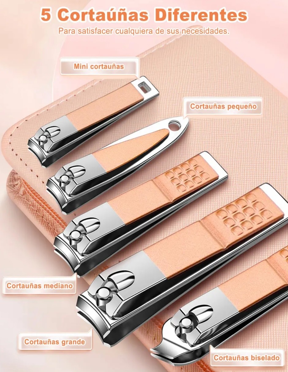 Set manicure y pedicure manual con 16 piezas 2