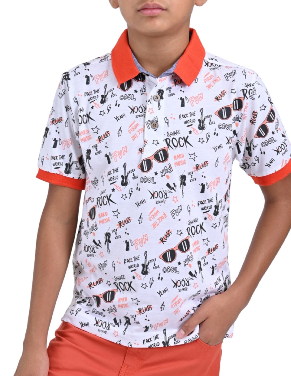 Playera tipo polo para niño 1