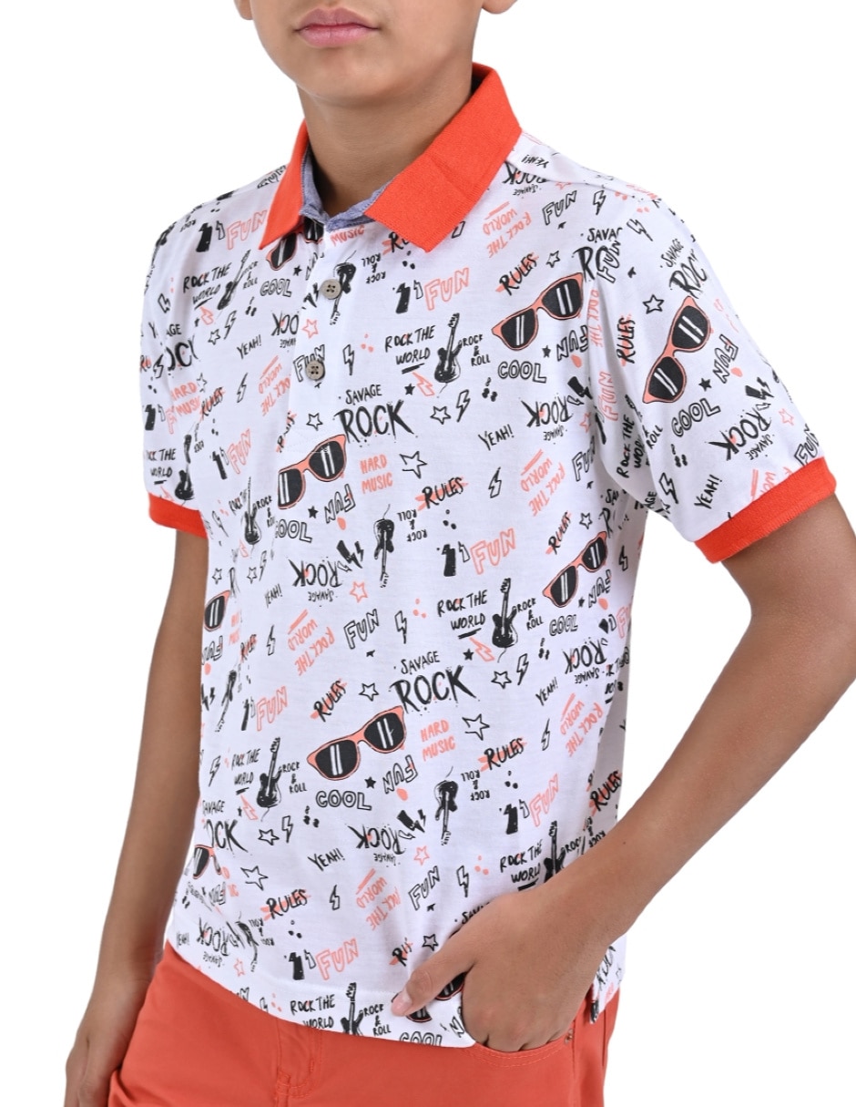 Playera tipo polo para niño 4
