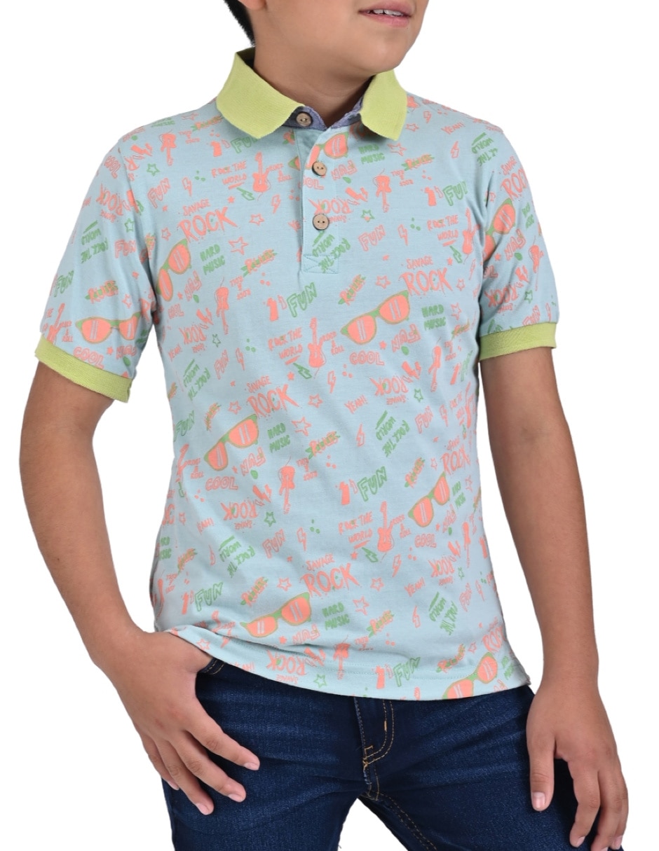 Playera tipo polo para niño Playera tipo polo para niño