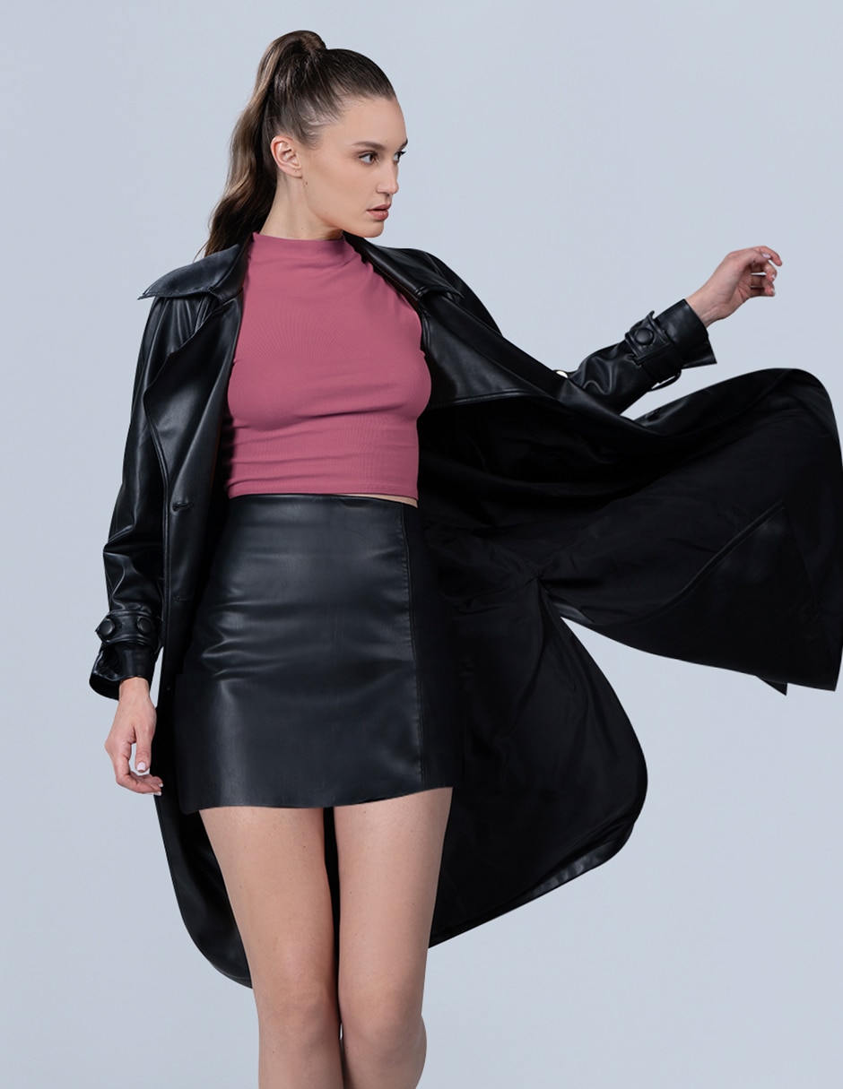 Chamarra cazadora chamarra vinylde vinipiel para mujer 5