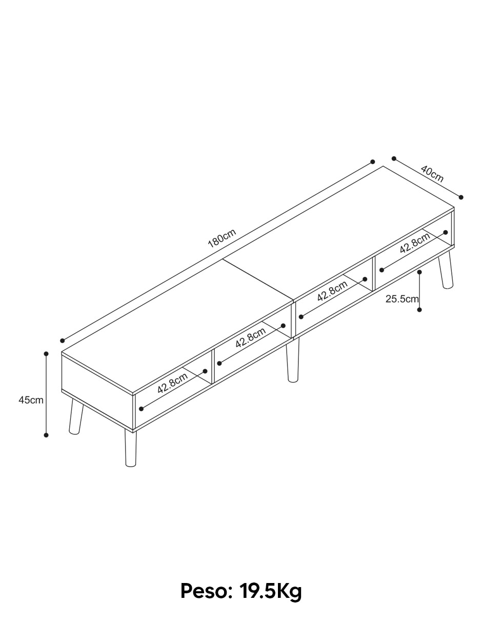 Mueble de tv arisa de mdp 8