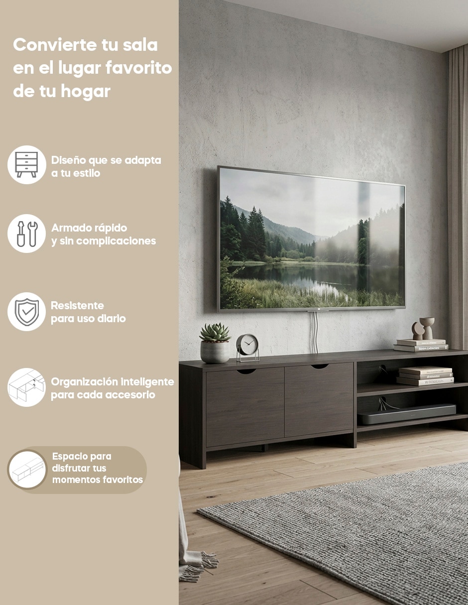 Mueble de tv hestia cafe de mdp 6