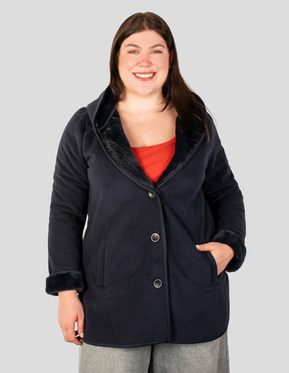 Chamarra casual chamarra largade fleece para mujer