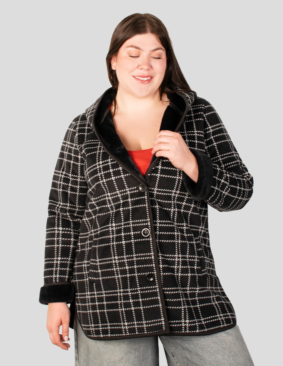 Chamarra casual chamarra largade fleece para mujer 1