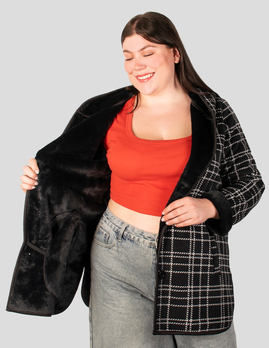 Chamarra casual chamarra largade fleece para mujer 5