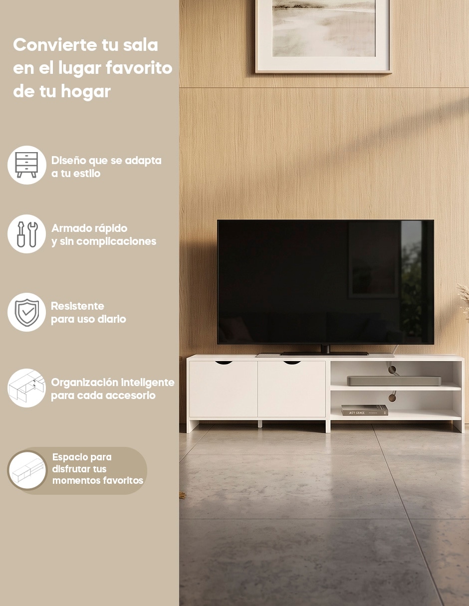 Mueble de TV Hestia blanco de MDP 3
