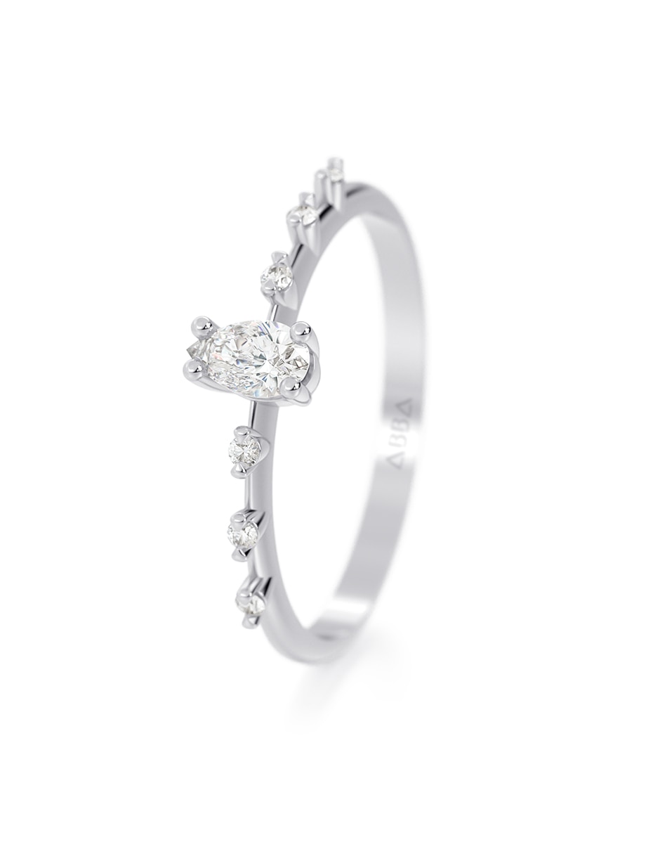 Anillo 14 k de oro zirconia brillante 4