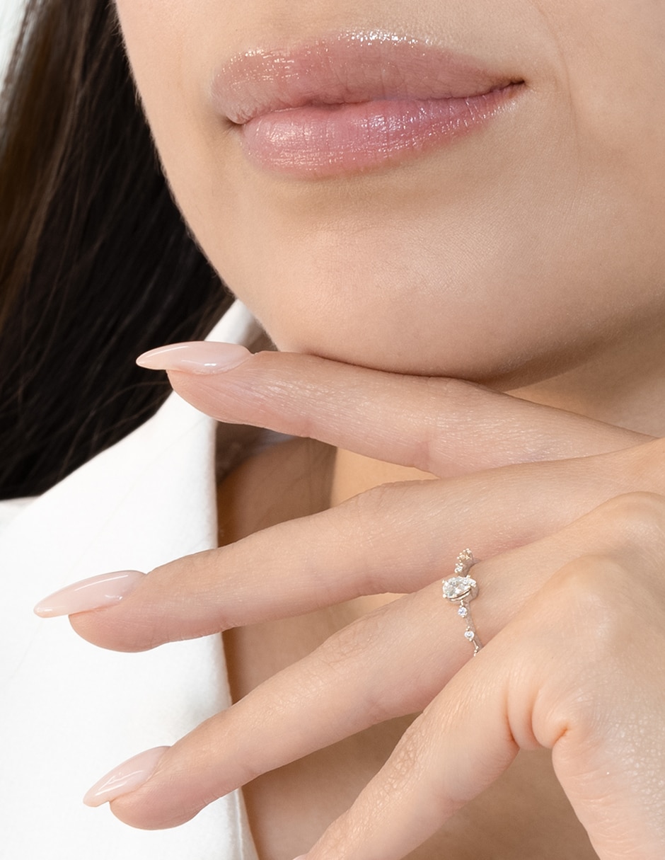 Anillo 14 k de oro zirconia brillante 6