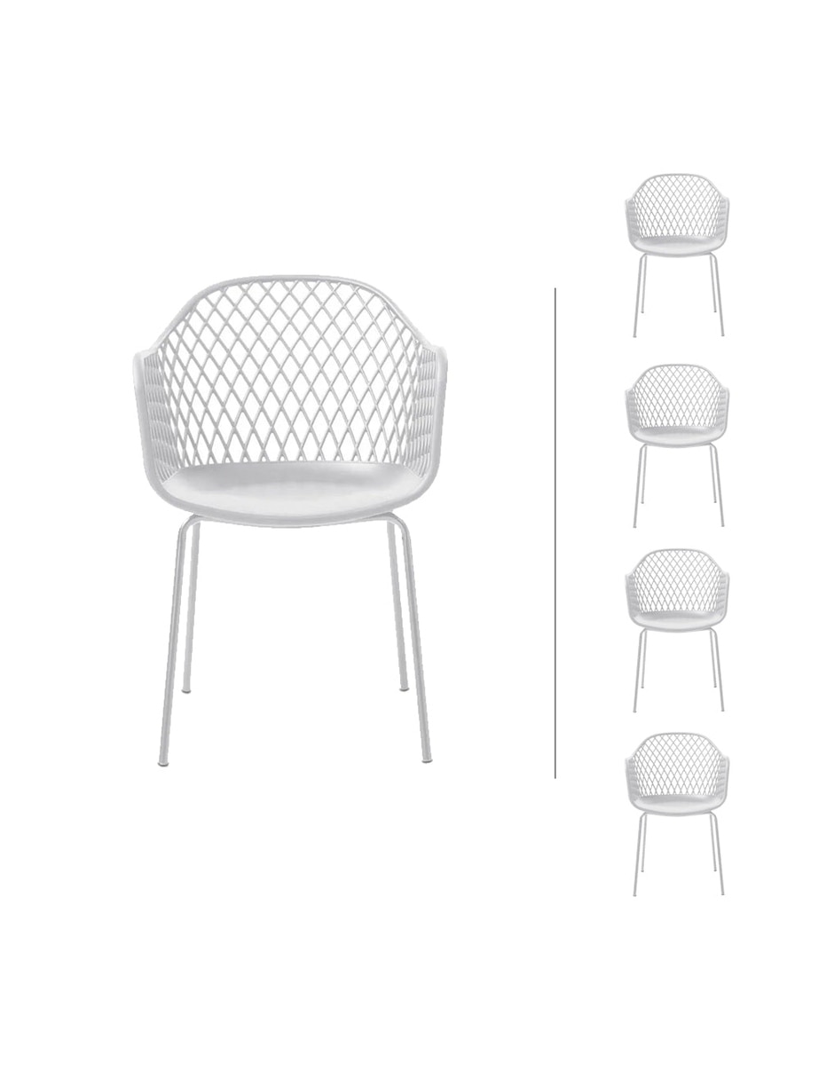 Set de sillas 4 piezas kamari de polipropileno Set de sillas 4 piezas kamari de polipropileno