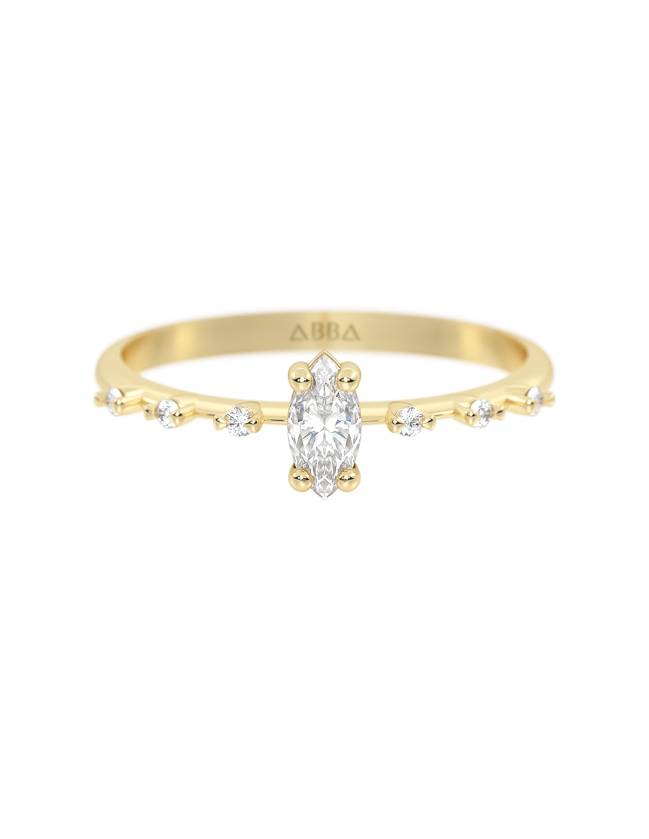 Anillo 10 k de oro zirconia brillante Anillo 10 k de oro zirconia brillante