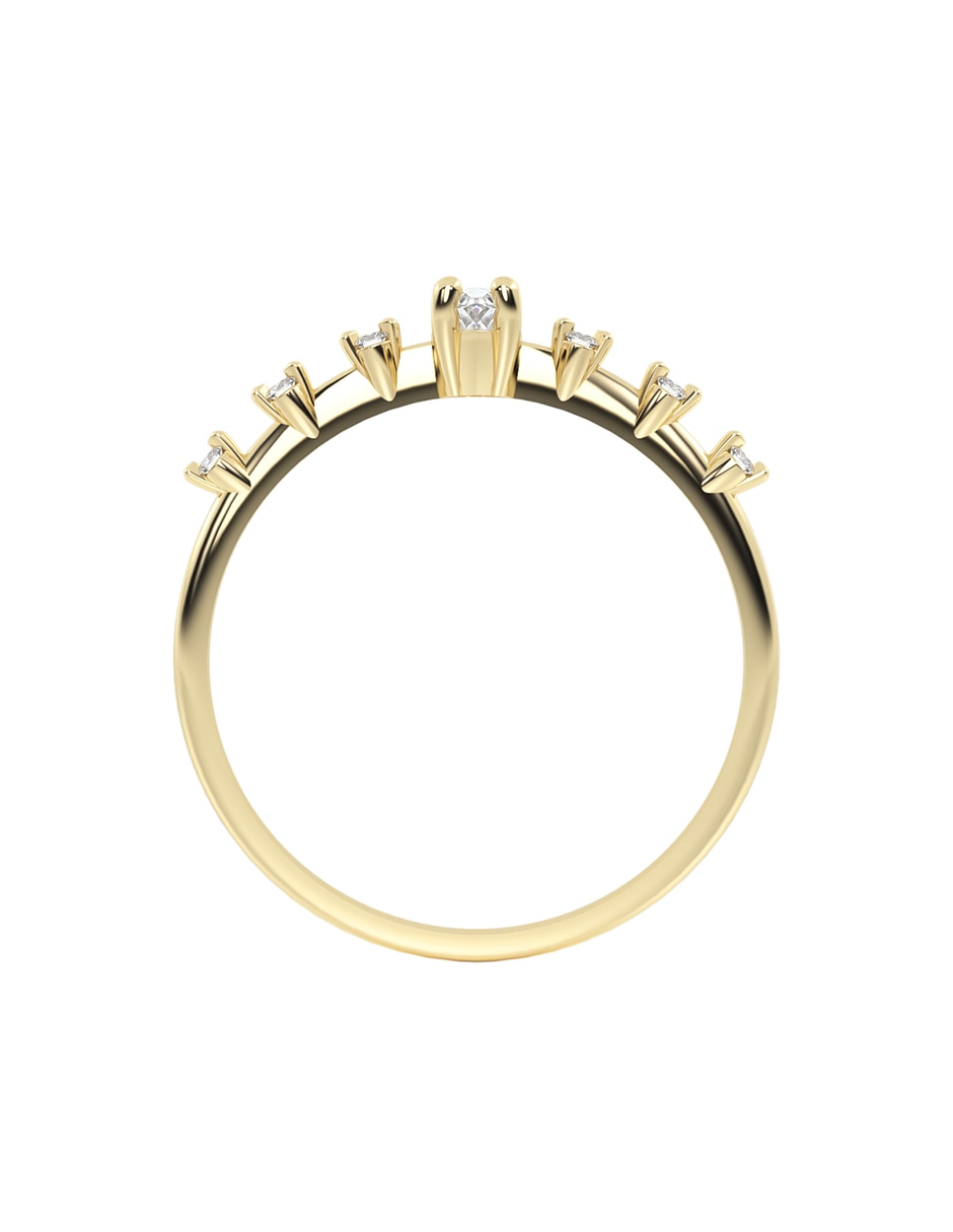 Anillo 10 k de oro zirconia brillante 3