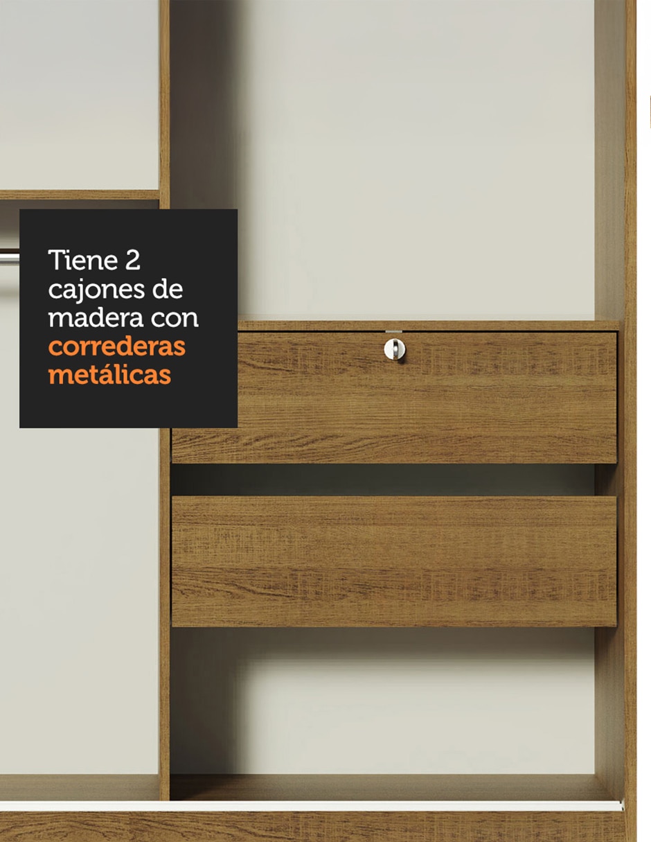 Ropero armable de MDF 11445Z2E de MDP 8