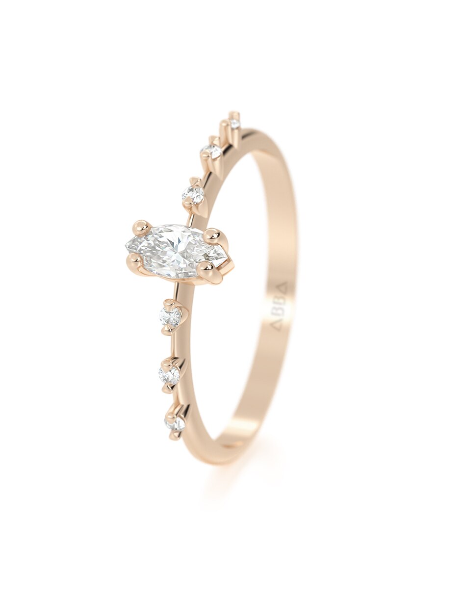 Anillo 10 k de oro zirconia brillante 4