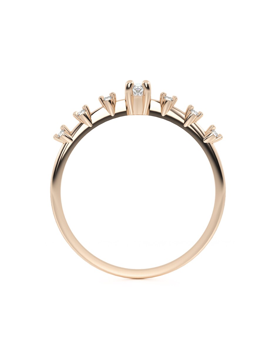 Anillo 10 k de oro zirconia brillante 3