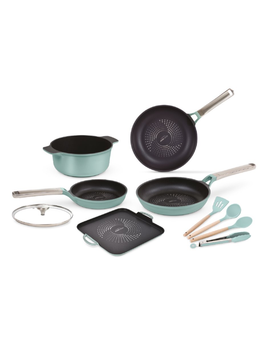 Batería de cocina jade proseries 10 de cerámica antiadherente cerámica 10 piezas