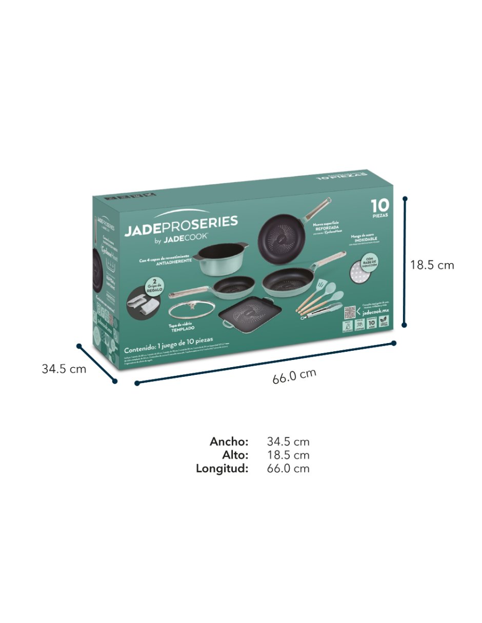 Batería de cocina jade proseries 10 de cerámica antiadherente cerámica 10 piezas