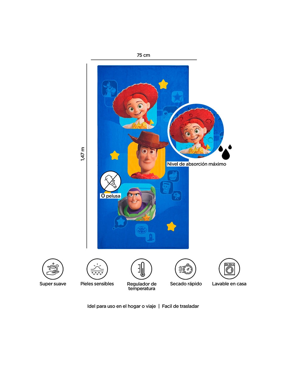 Toalla de baño Premium para Baño Estrellas Toy Story 5 de poliéster 8