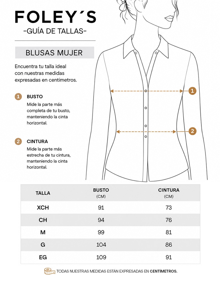 Blusa foley's manga larga para mujer