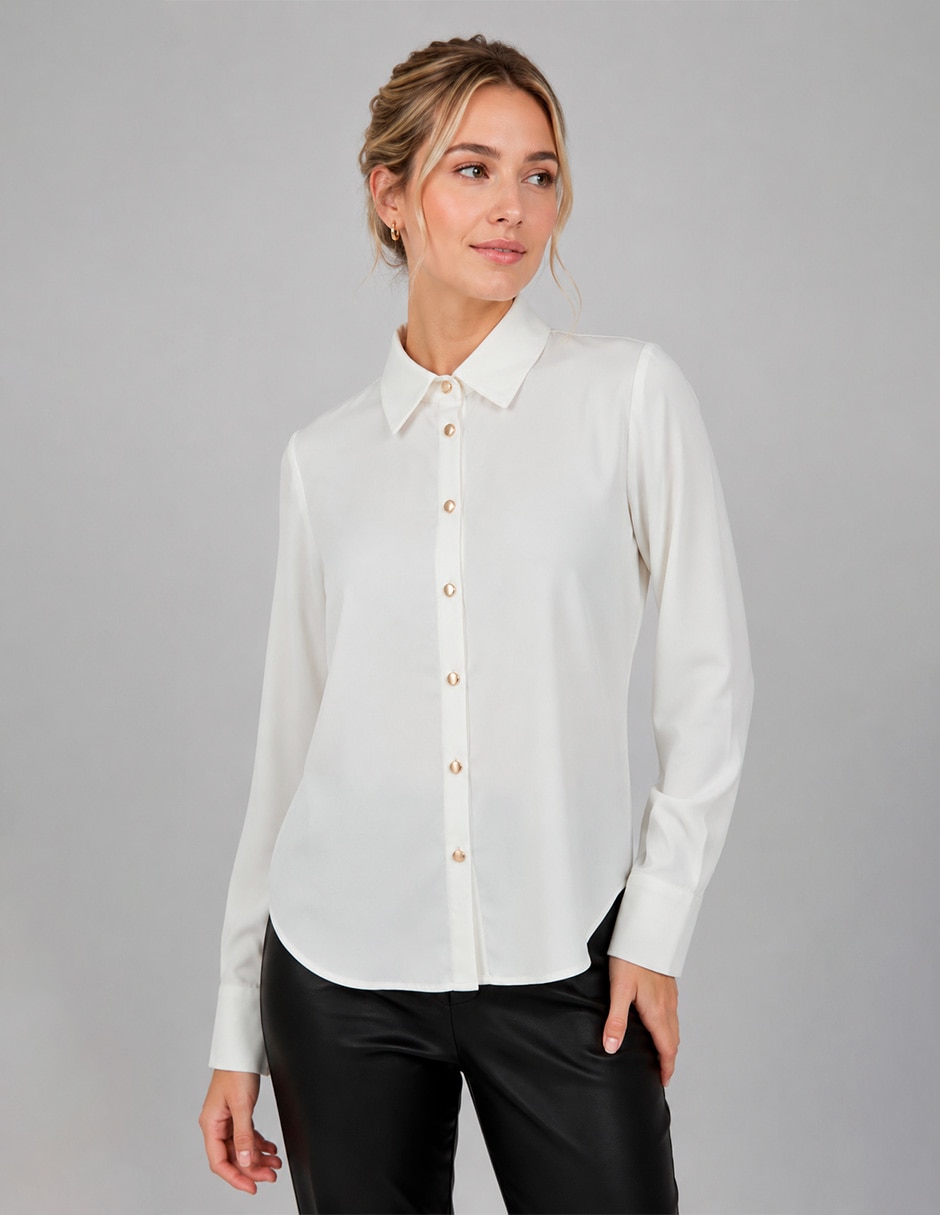 Blusa camisera manga larga para mujer Blusa camisera manga larga para mujer