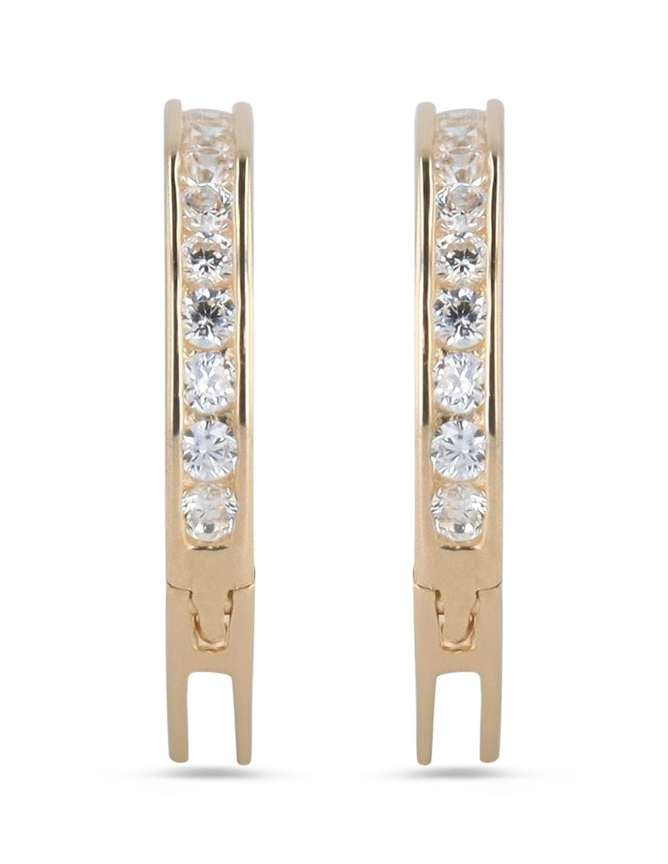 Arracadas joyerias bizzarro de oro amarillo 14 k con acabado brillante zirconia Arracadas joyerias bizzarro de oro amarillo 14 k con acabado brillante zirconia