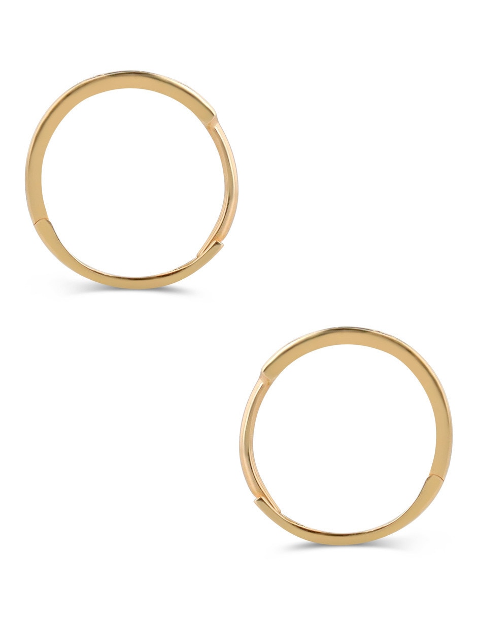 Arracadas joyerias bizzarro de oro amarillo 14 k con acabado brillante zirconia 4