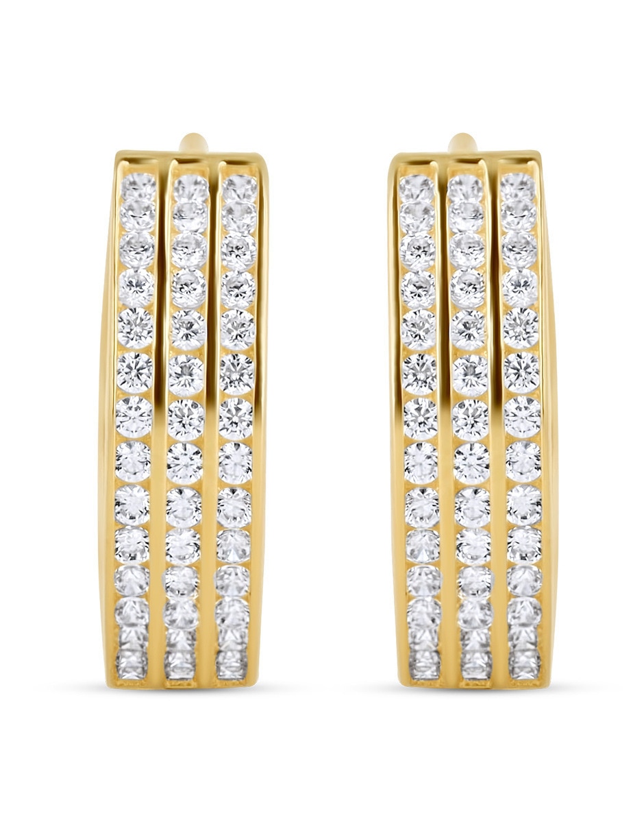 Arracadas joyerias bizzarro de oro amarillo 14 k con acabado brillante zirconia Arracadas joyerias bizzarro de oro amarillo 14 k con acabado brillante zirconia