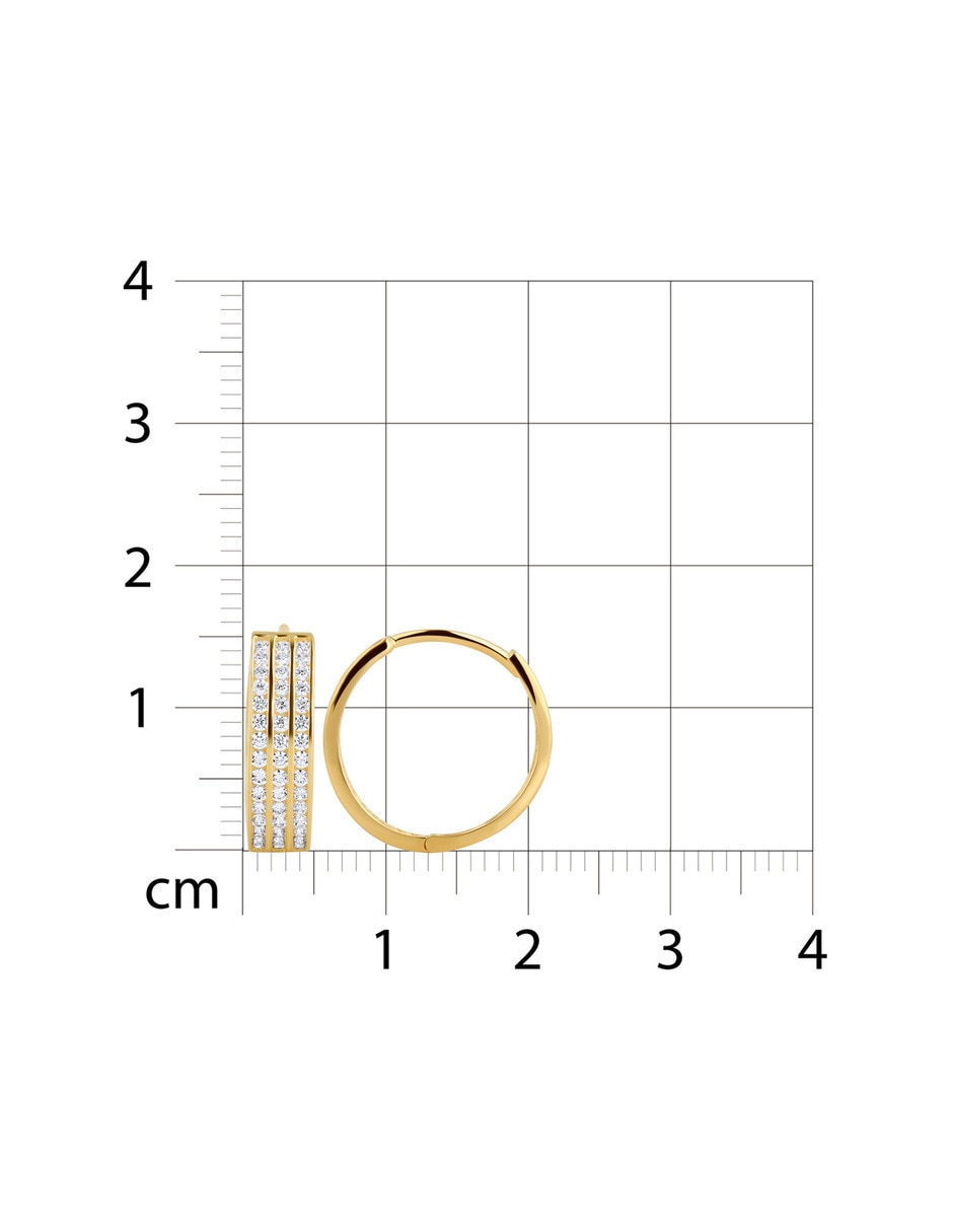 Arracadas joyerias bizzarro de oro amarillo 14 k con acabado brillante zirconia 5
