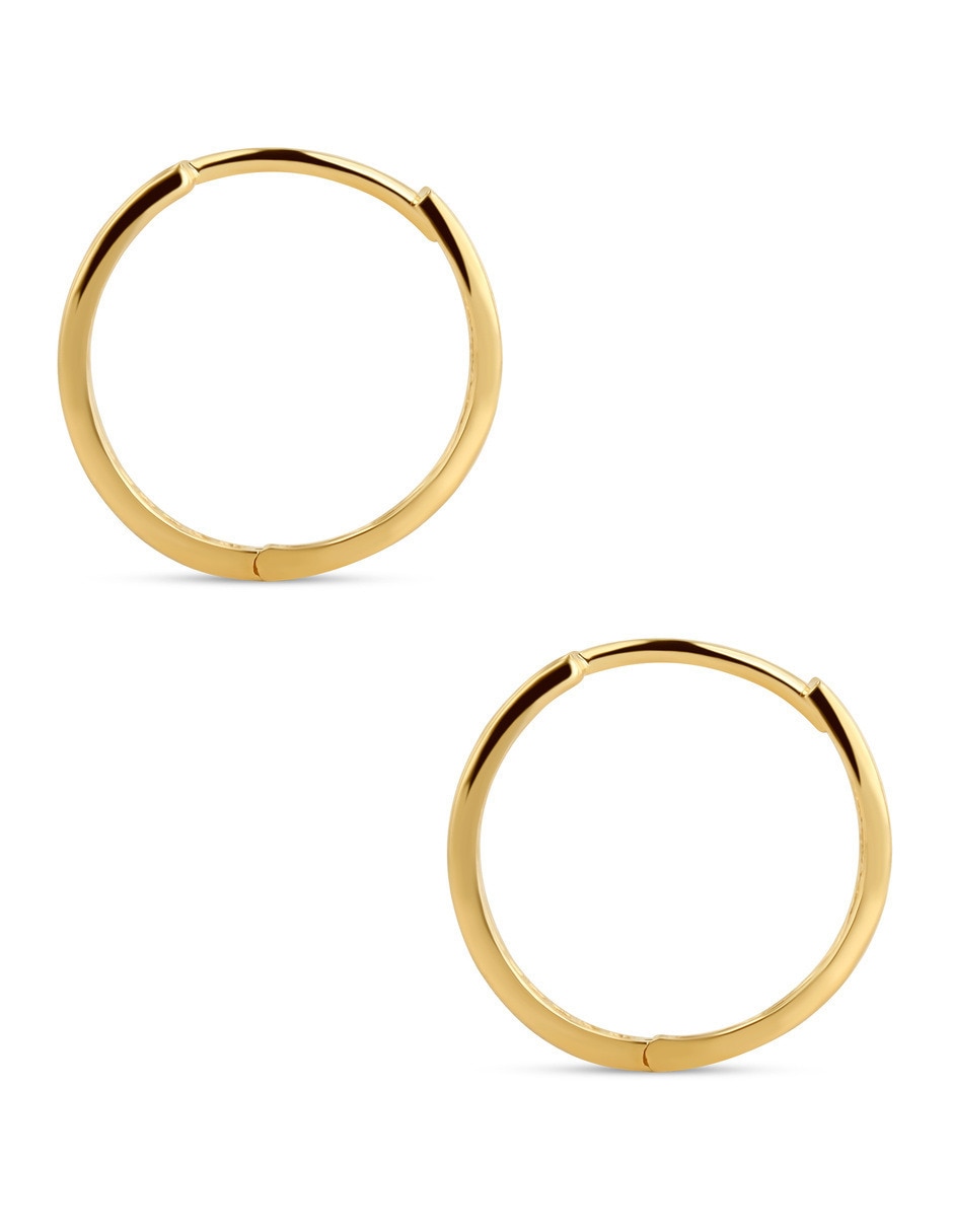 Arracadas joyerias bizzarro de oro amarillo 14 k con acabado brillante zirconia 4