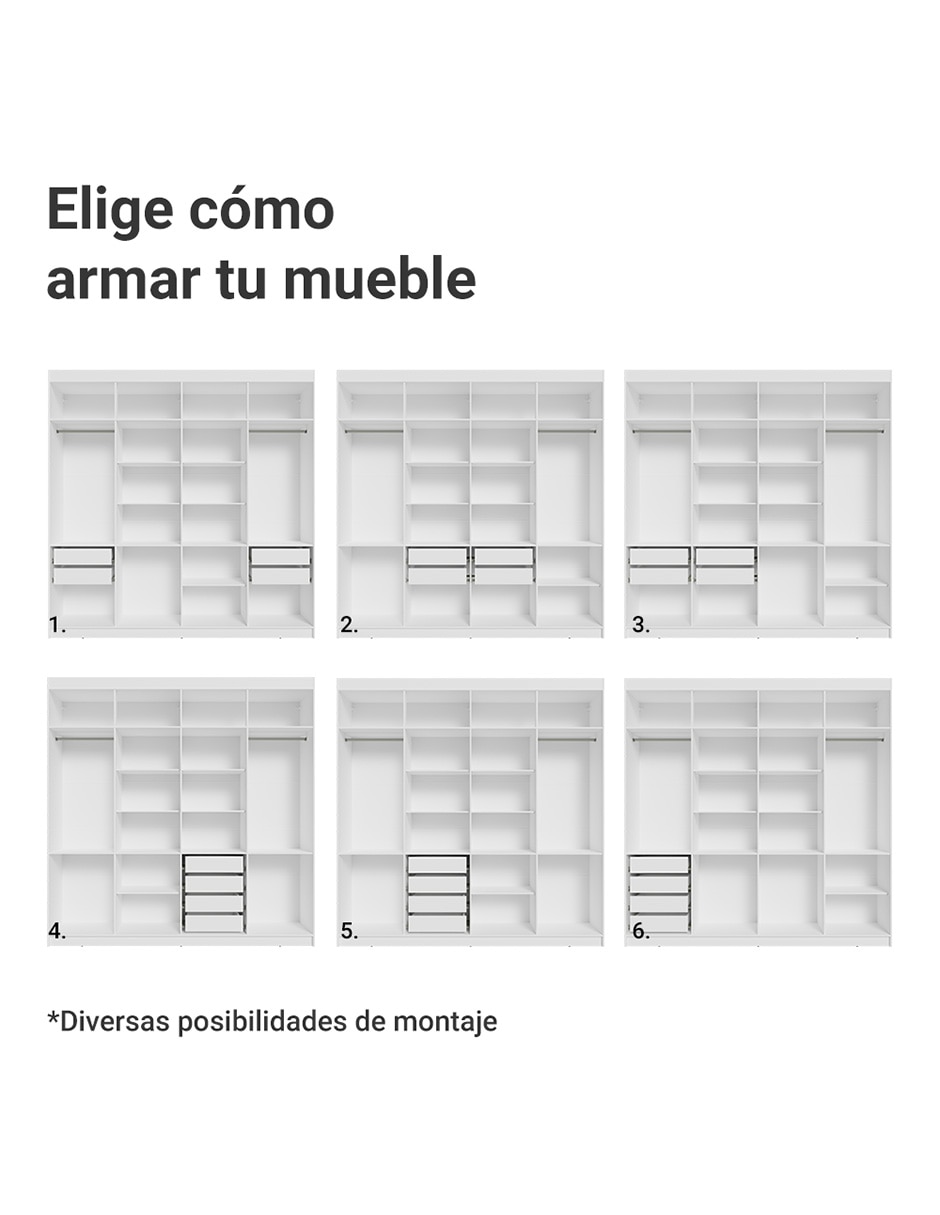 Ropero armable Madesa 1107K84GL2  de MDP