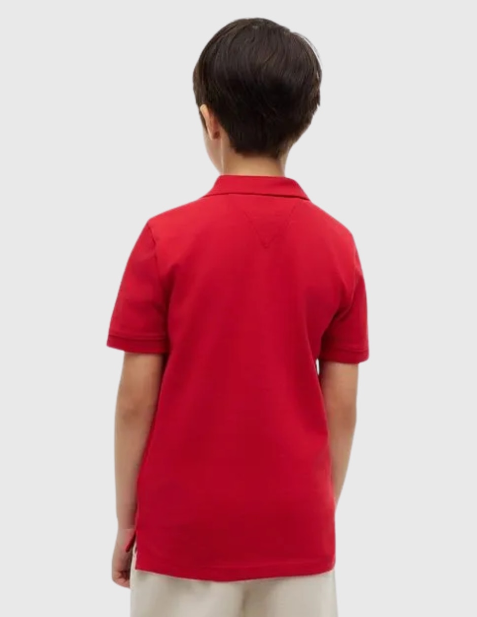 Playera tipo polo de algodón para niño