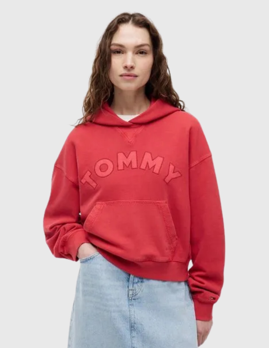 Sudadera con capucha y bolsa para mujer