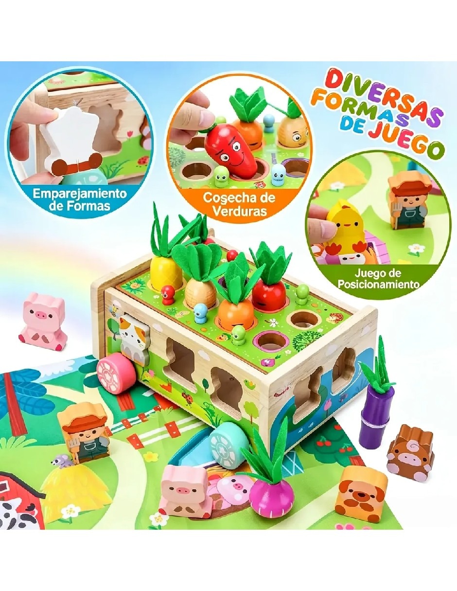 Juguete didáctico huerto didáctico de madera juego didáctico unisex 3