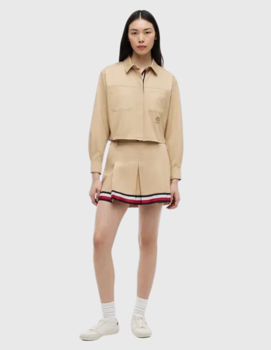 Camisa de algodón manga larga para mujer