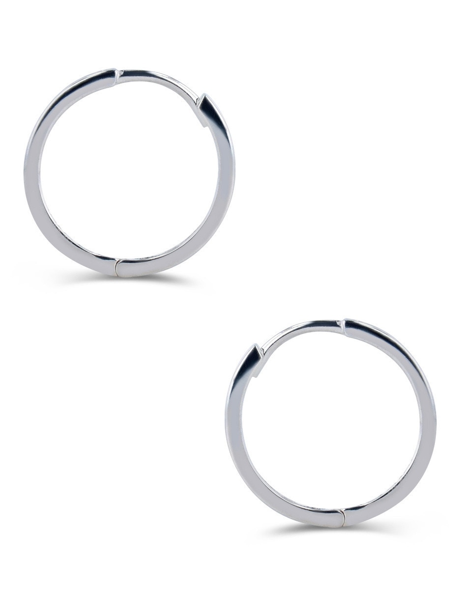 Arracadas joyerias bizzarro de oro blanco 14 k con acabado brillante zirconia