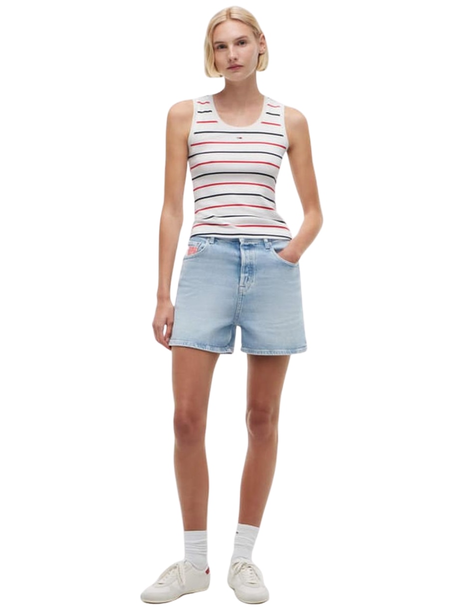 Playera sin manga cuello redondo para mujer 2