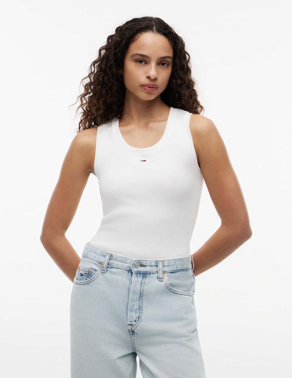 Playera sin manga cuello redondo para mujer Playera sin manga cuello redondo para mujer