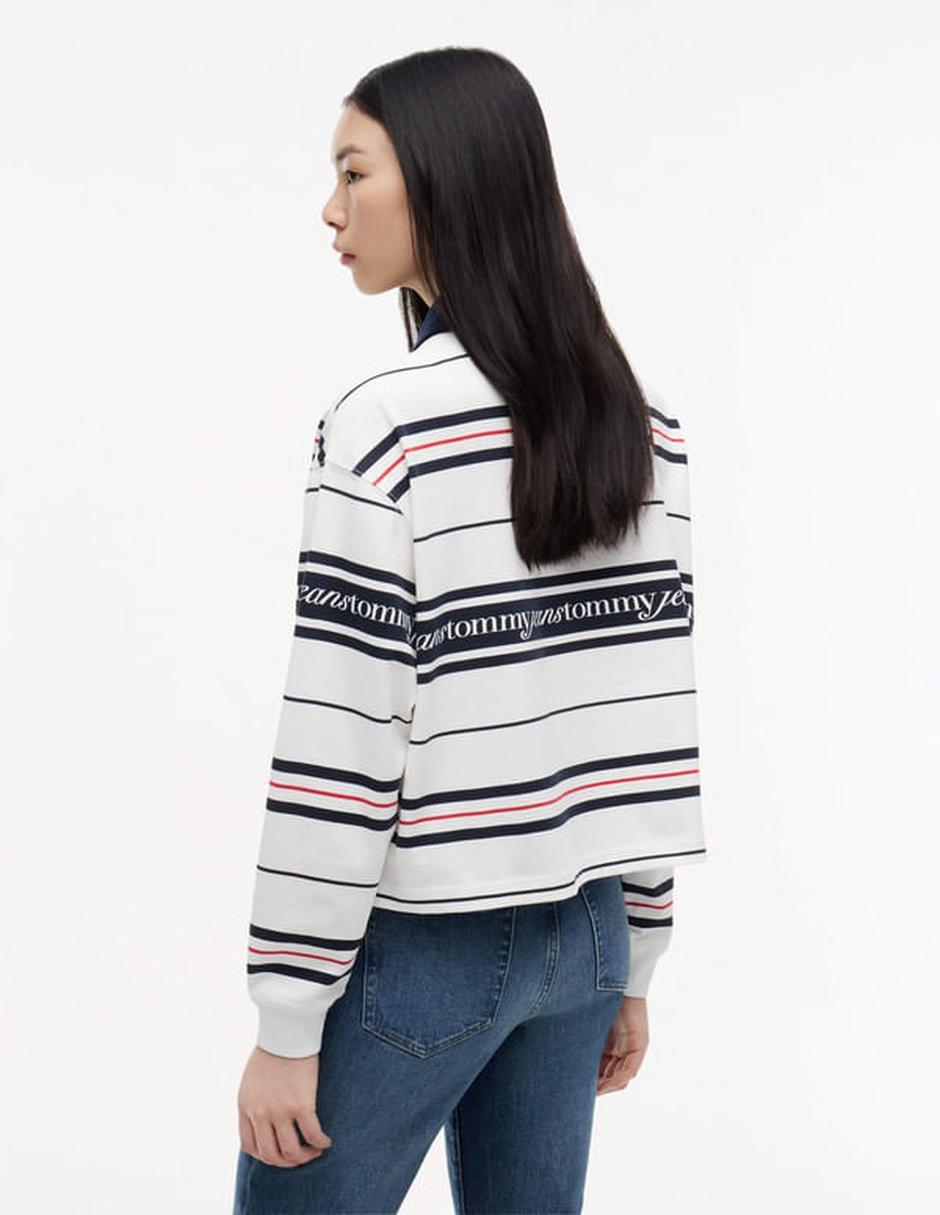 Playera manga larga cuello polo para mujer 3